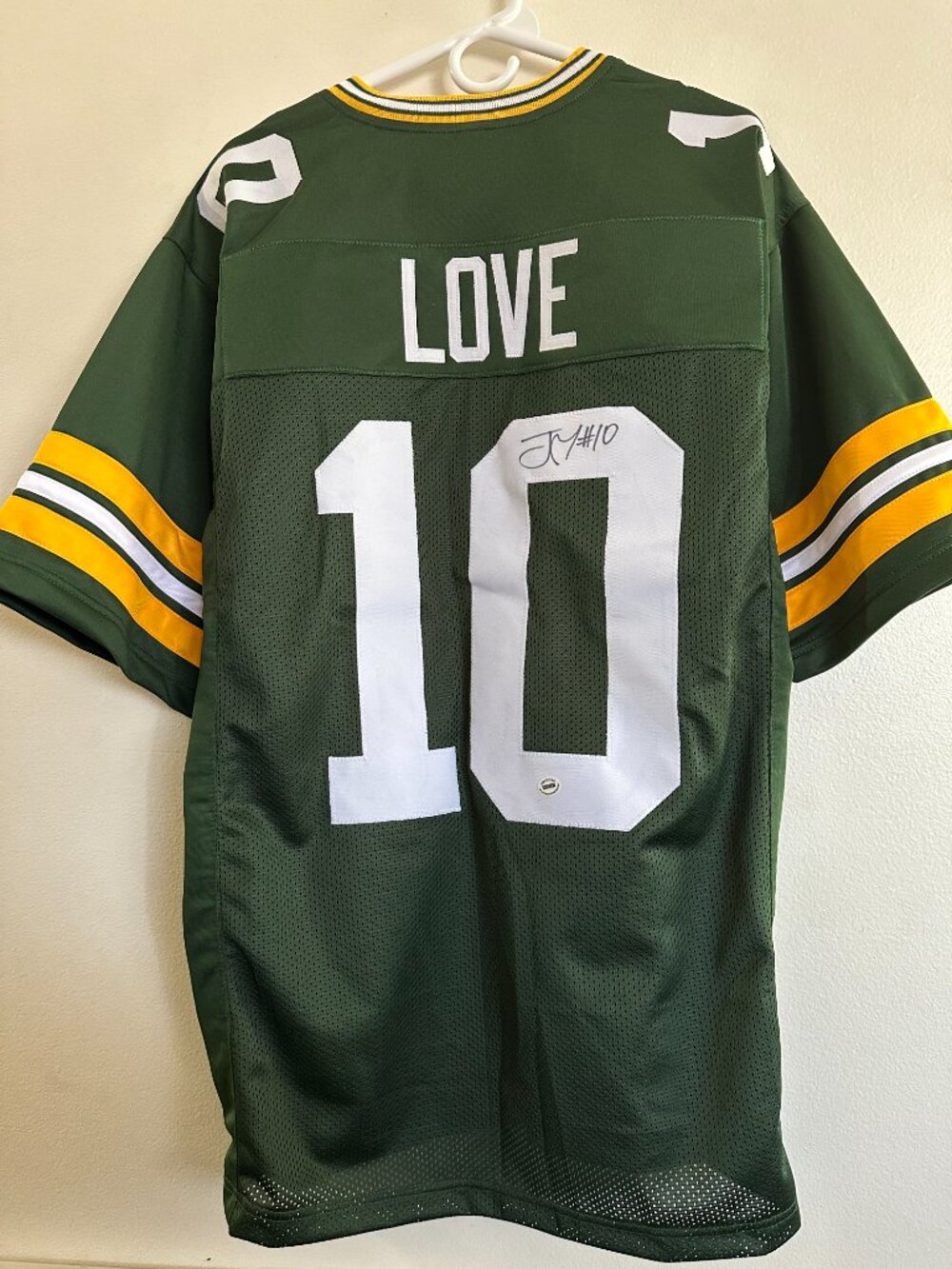 JORDAN LOVE SIGNED GREEN BAY PACKERS QB AUTOGRAPHED FOOTBALL JERSEY W/COA XL1072
